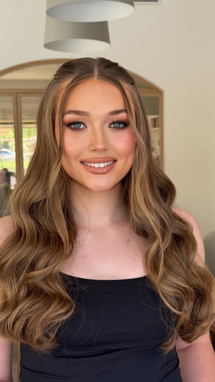 Half-up waves hair styling Los Angeles | LA Makeup Studio